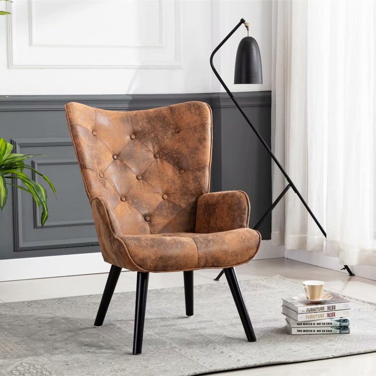 Microfiber outlet wingback chair